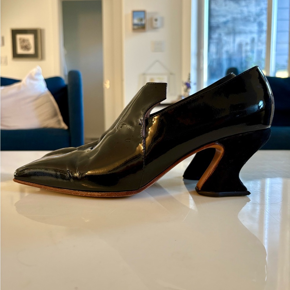 John Fluevog Patent Black Heels